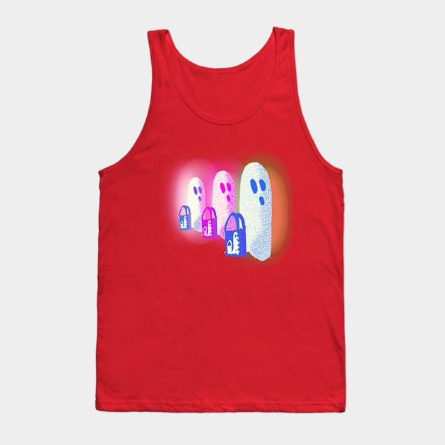 The Ghostly Trio Tank Top by CATiltedArt